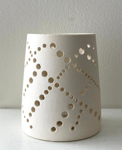 Crisscross -  Large Porcelain Tea Light