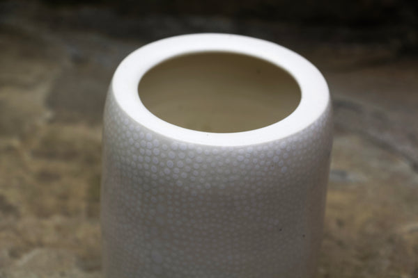 Warm White Shagreen - Porcelain Vase