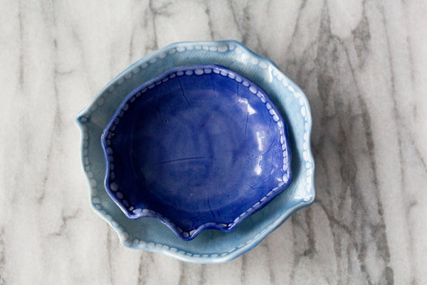 Faded Denim Jewelry Dish / Catch-All (small)