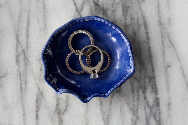 Faded Denim Jewelry Dish / Catch-All (small)