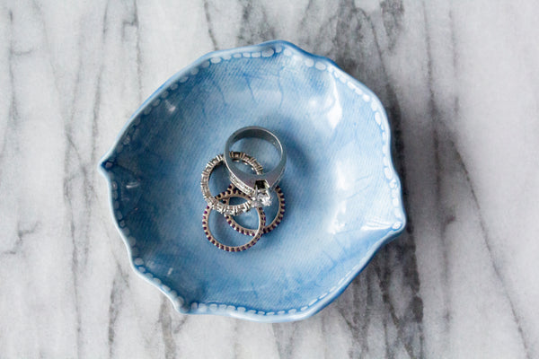 Faded Denim Jewelry Dish / Catch-All (small)